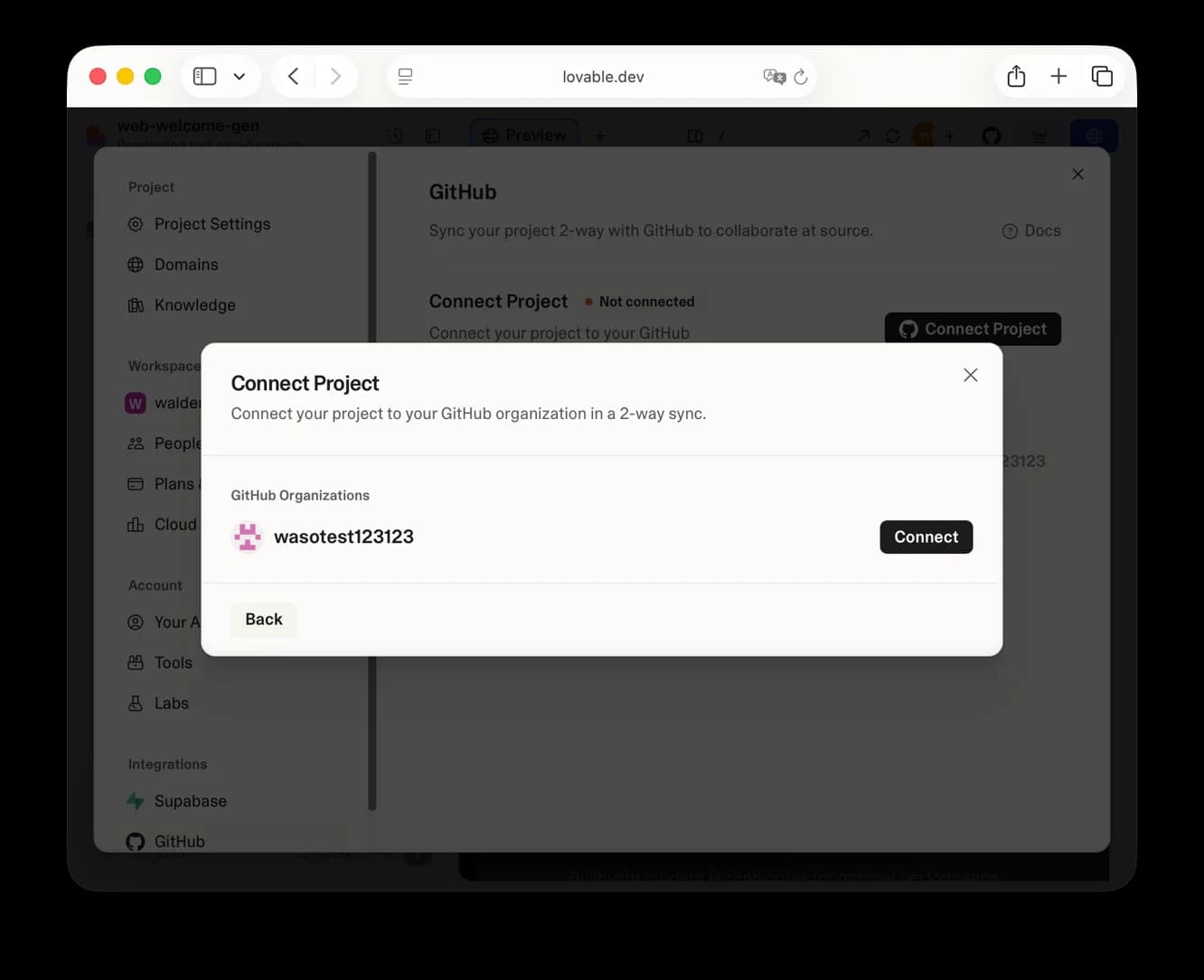 Choosing the GitHub organisation for the new repository