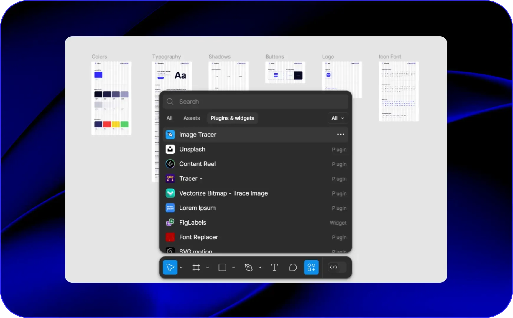 Figma editor layers and design settings