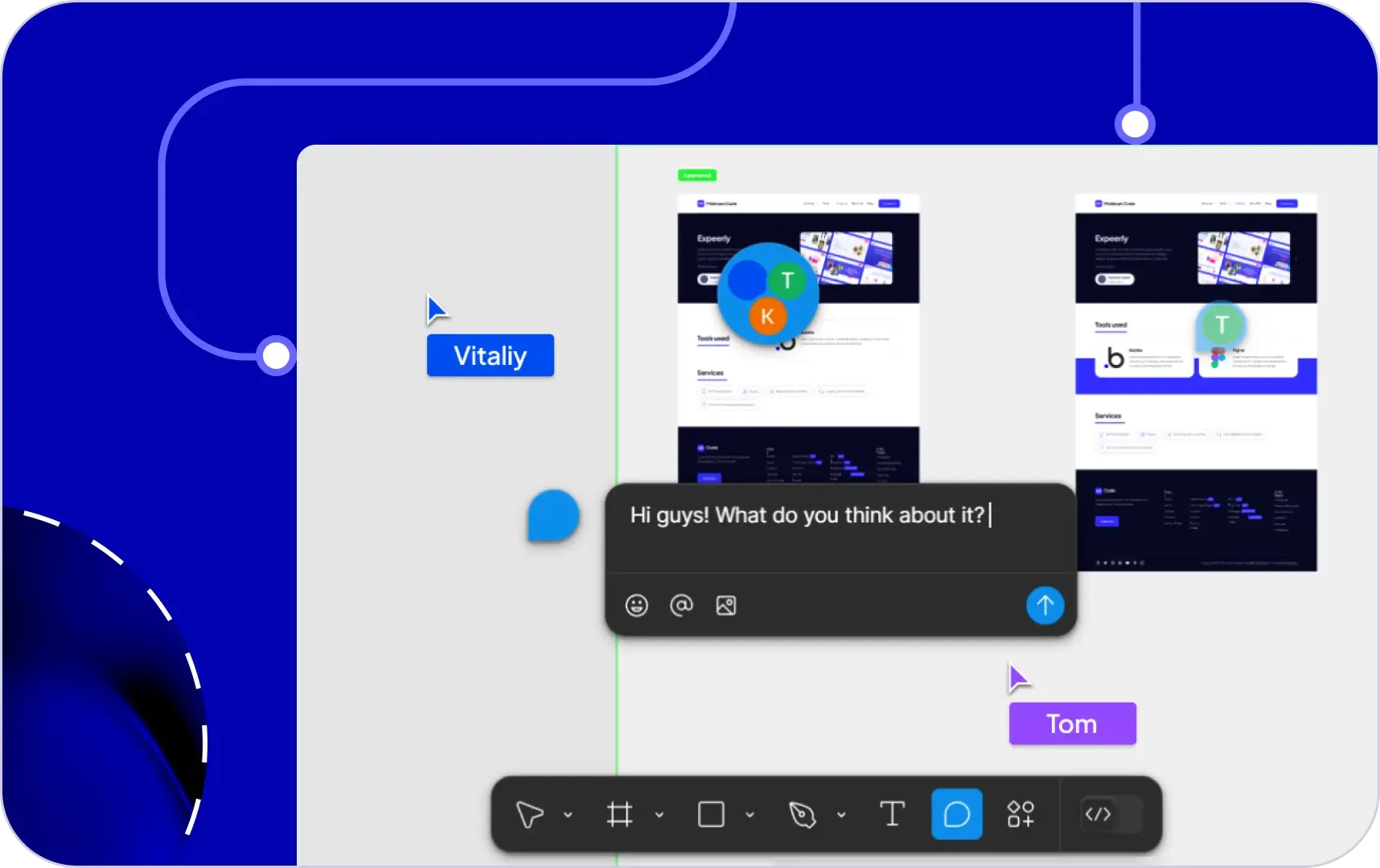 Prototyp-Verbindungen und Kommentare von Beteiligten in Figma