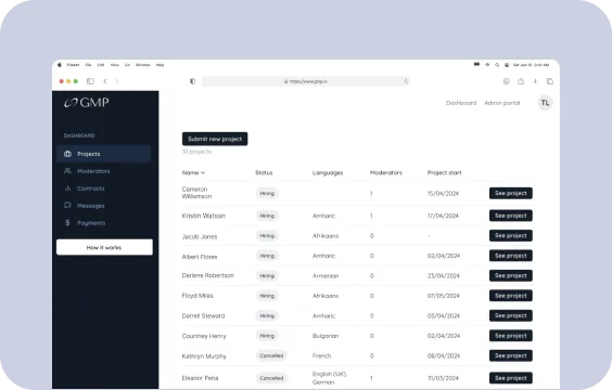 GMP - Global Moderation Platform — Projektbild 3