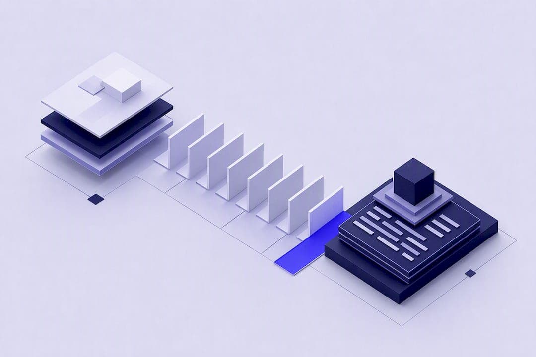 Isometric illustration of software migration