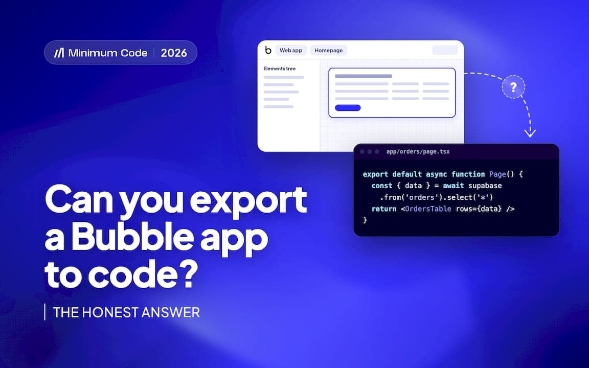 Can you export a bubble app to code? The honest answer