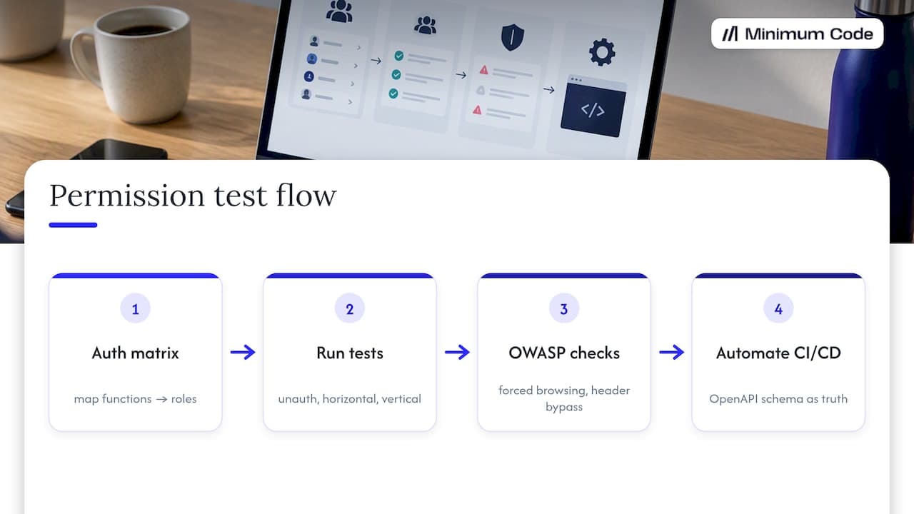 Authorization matrix with three escalation tests