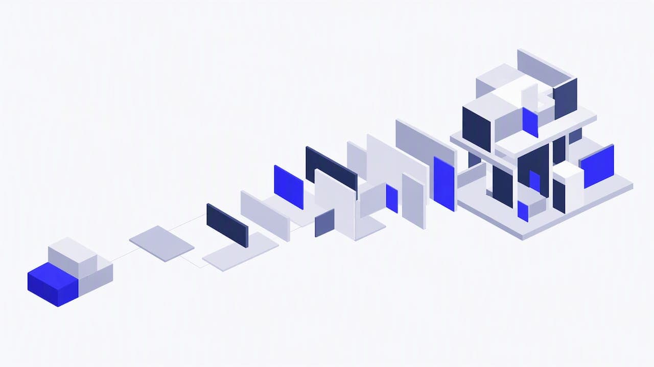 Visual shift from simple to complex development