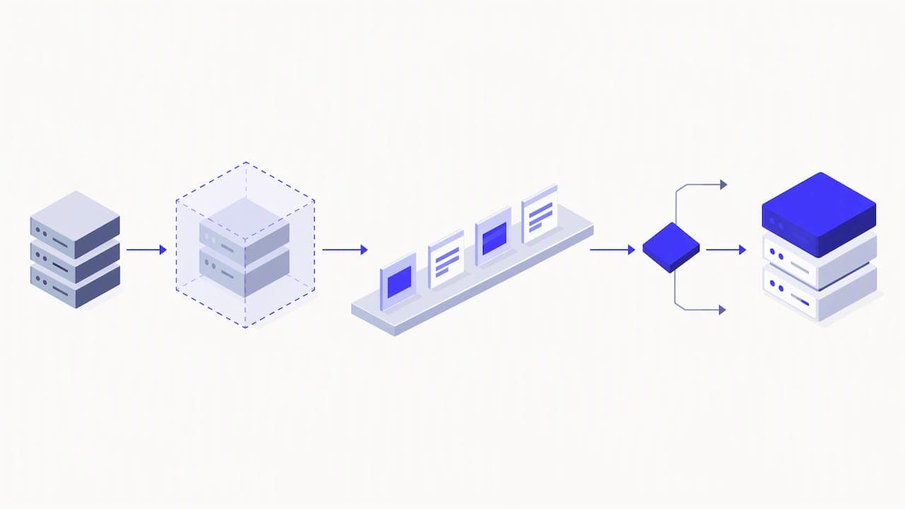Legacy app rewrite stages with a testing gate